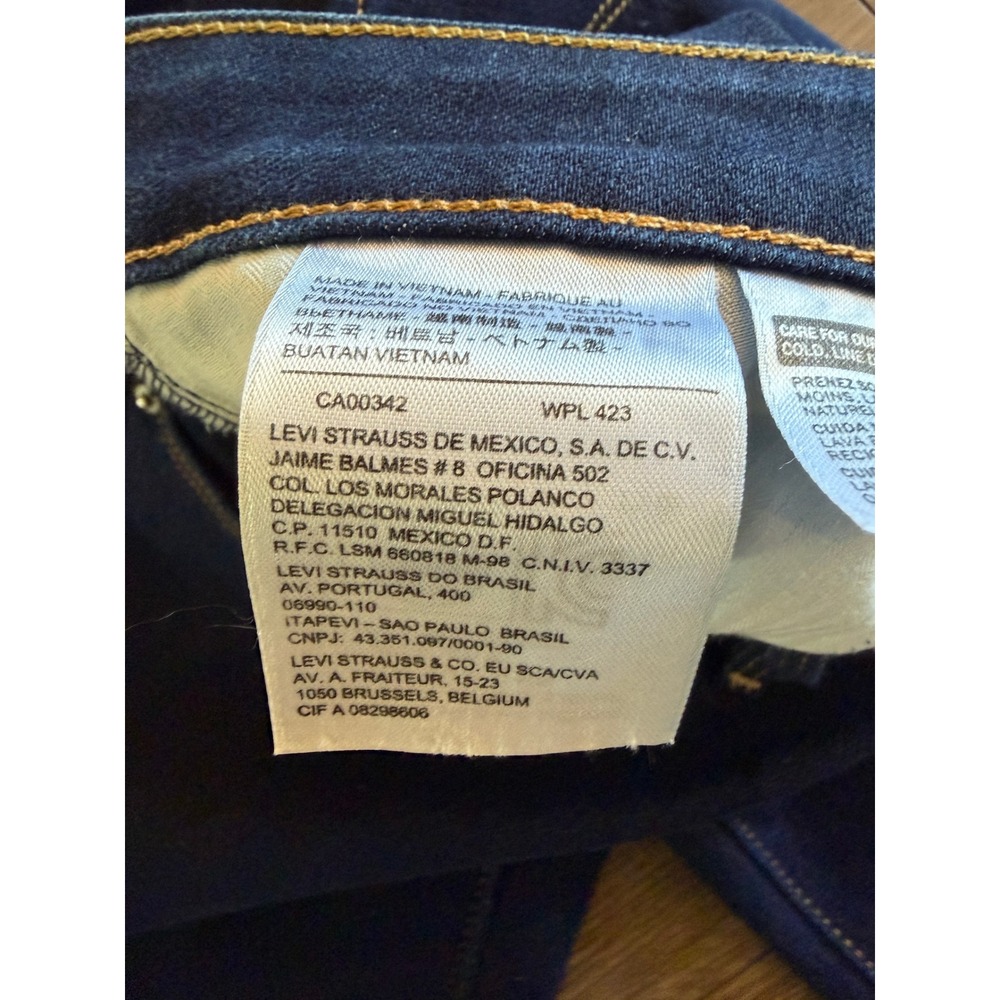 Levis Bold Curve Straight Leg Jeans Modern Rise Dark Wash Denim Size 33 Womens - Picture 8 of 8